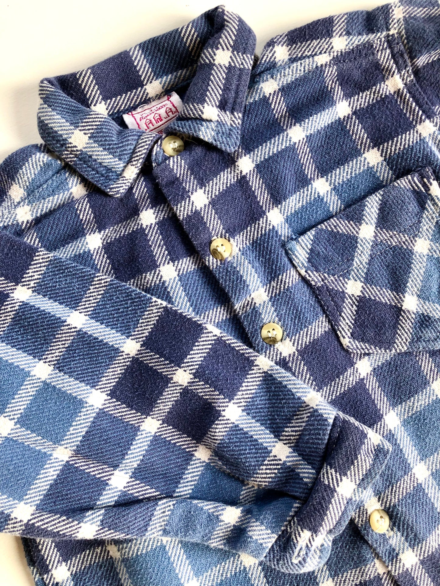Sur-chemise à carreaux bleue Cadet Rousselle 3 ans