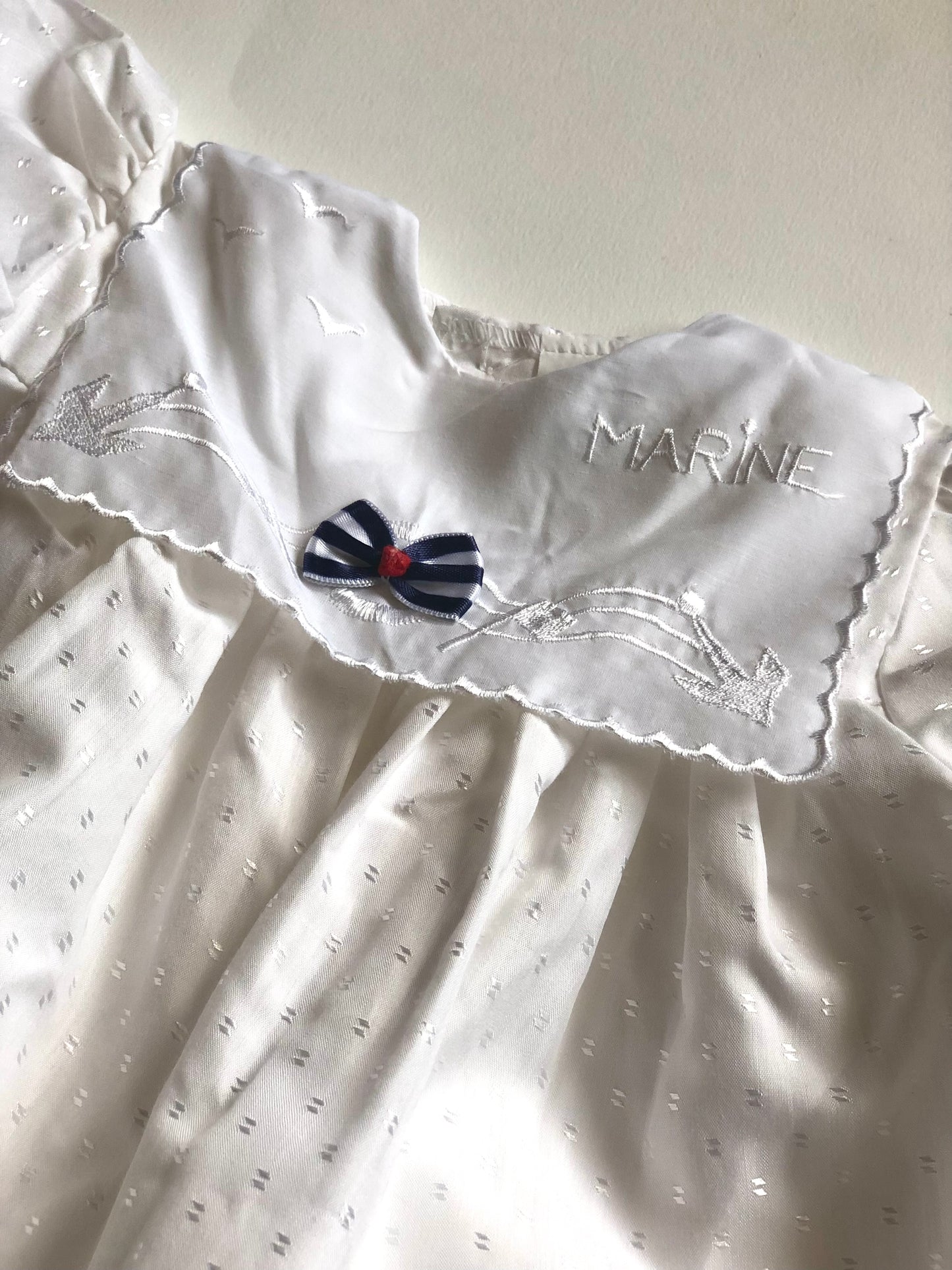 Barboteuse blanches marin vintage 1 an