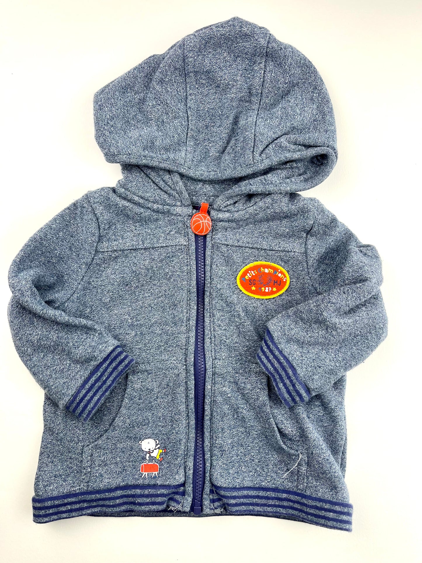 Sweat à capuche bleu Sergent Major 9 mois
