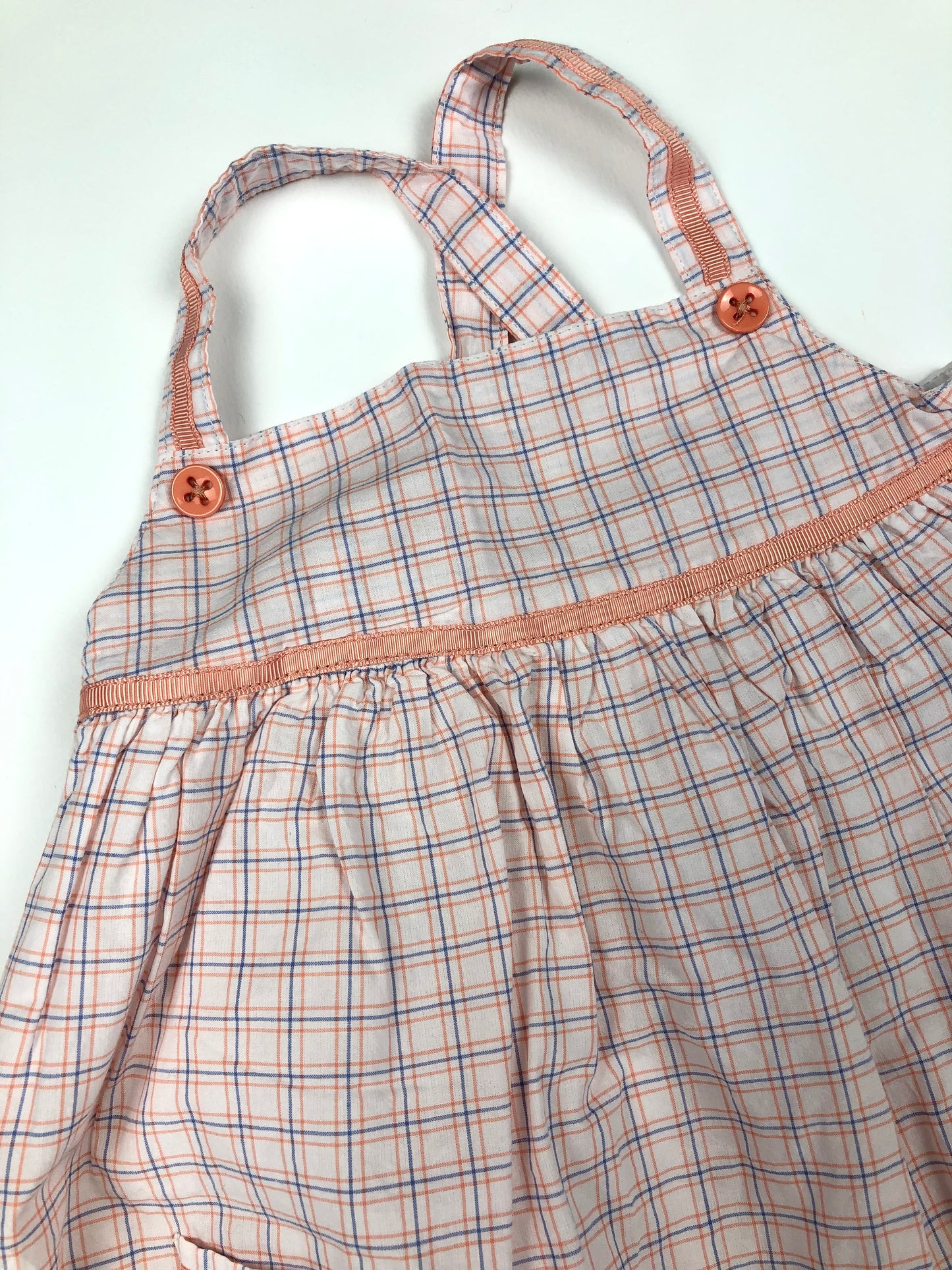 Robe à bretelles rose rayée Cyrillus 9 mois