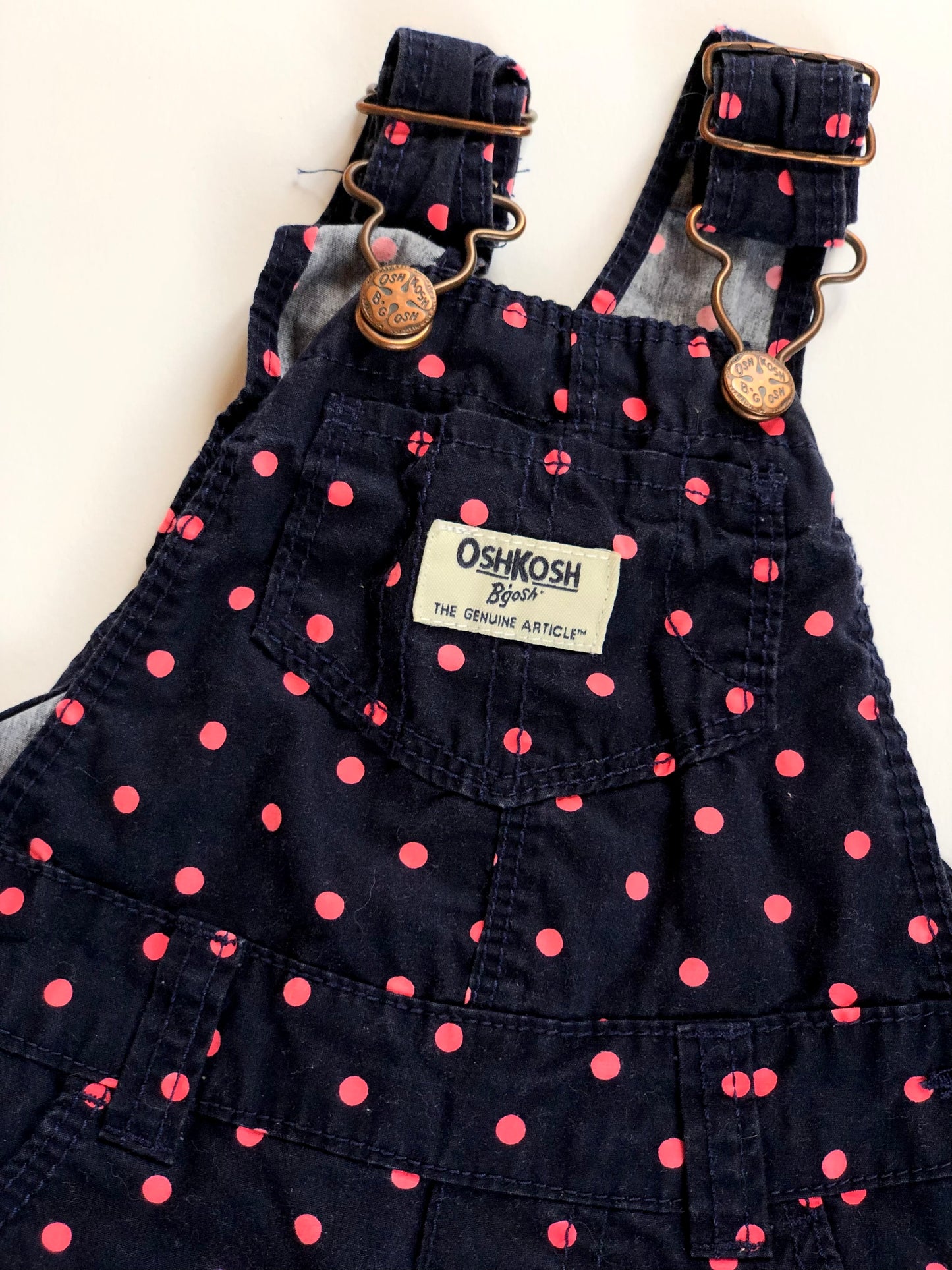 Salopette courte bleu et rose à pois Oshkosh 6 mois