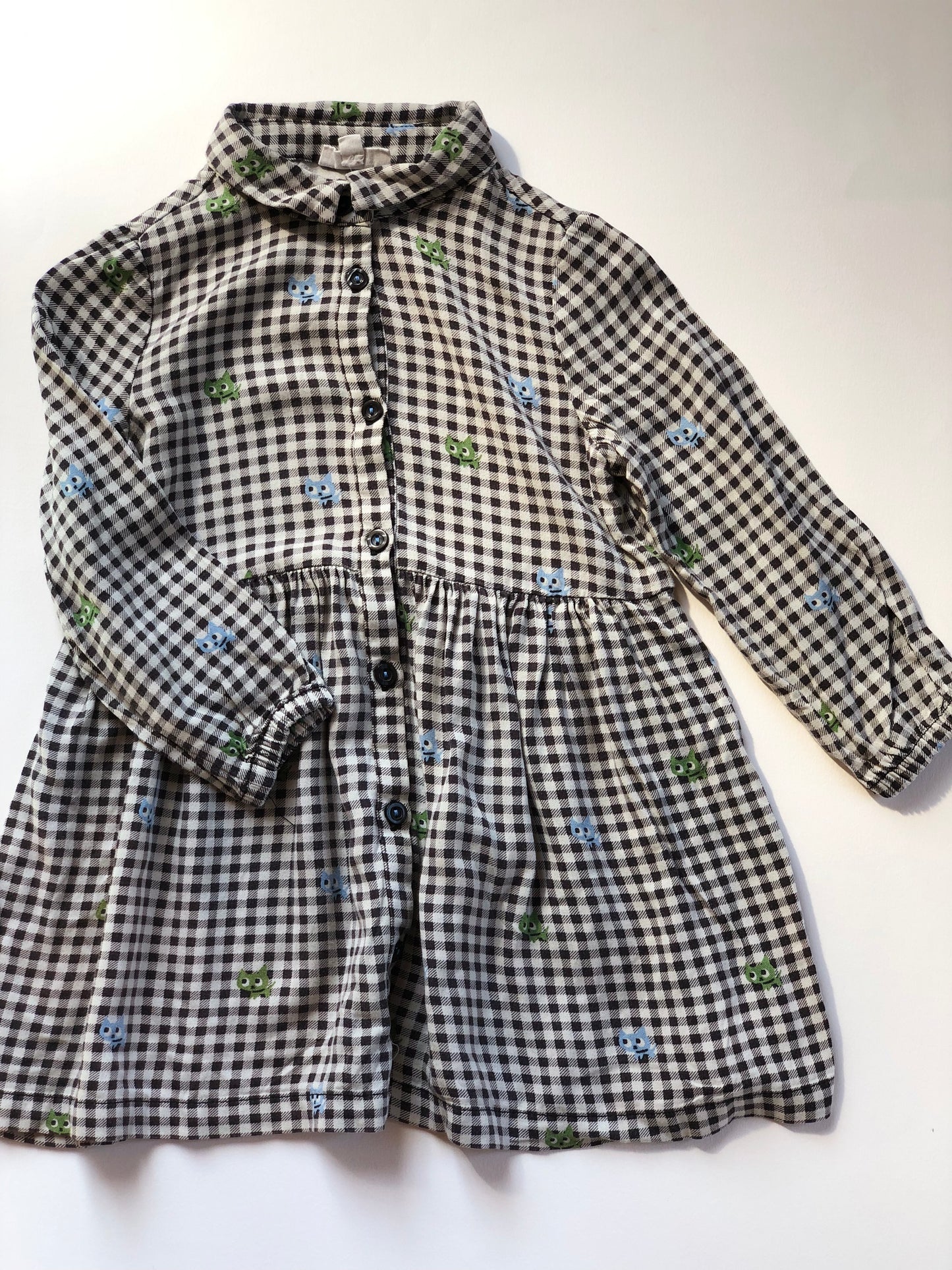 Robe en vichy motifs chats Cuddles & Smiles 2 ans