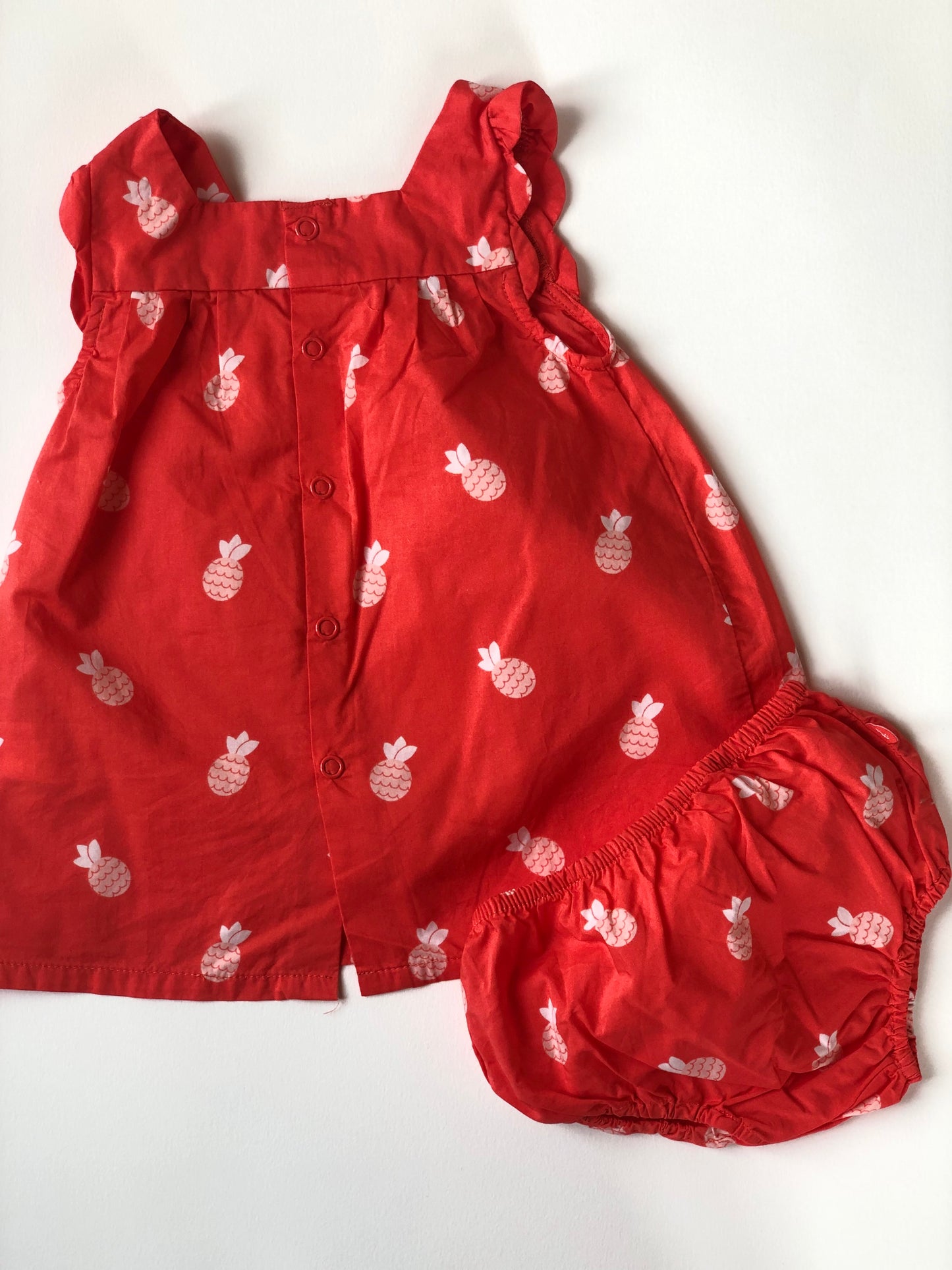 Ensemble robe et Bloomer rouge et Blanc Obaïbi 3 mois