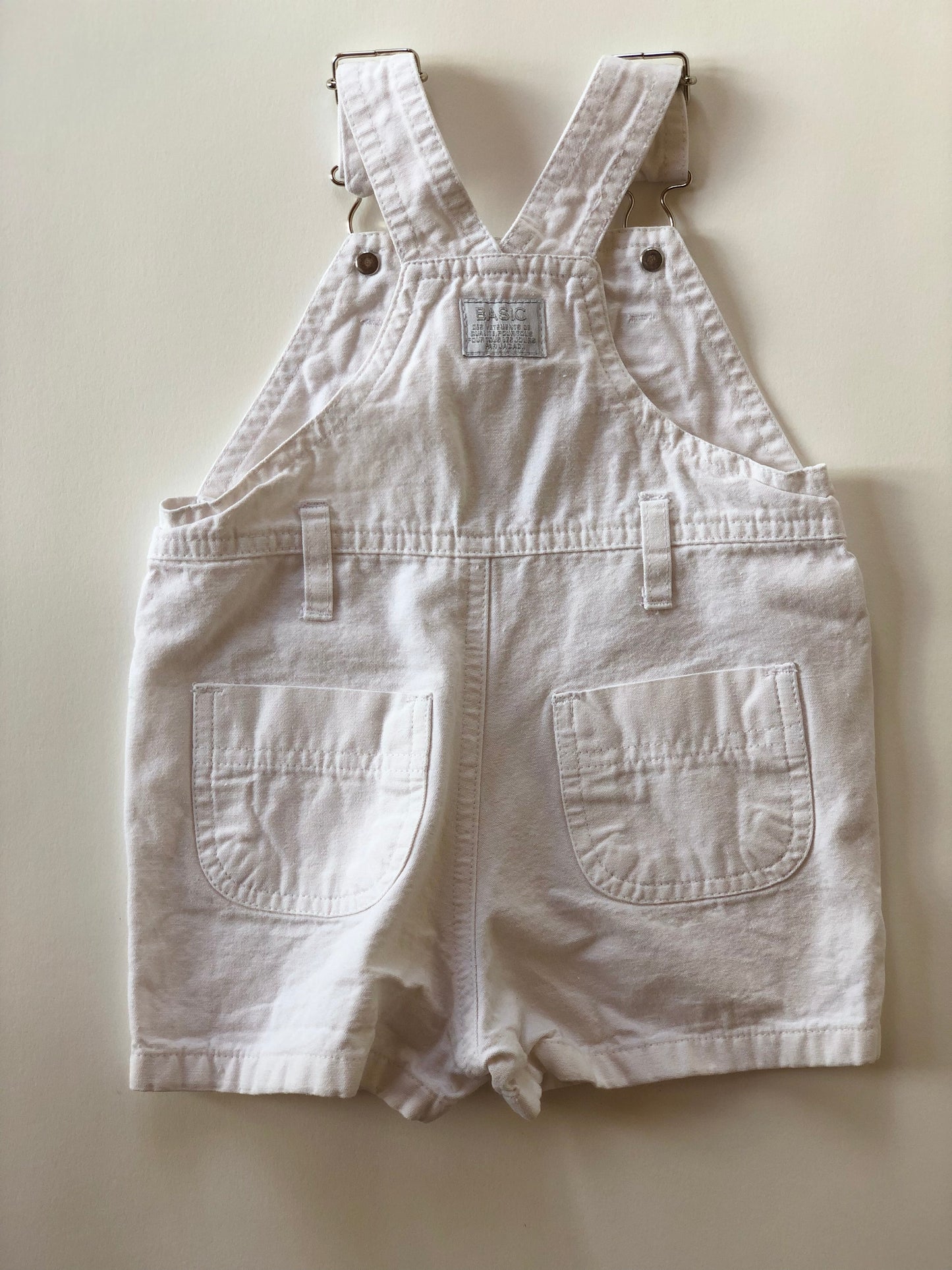 Salopette courte en denim blanche Jacadi vintage 6 mois