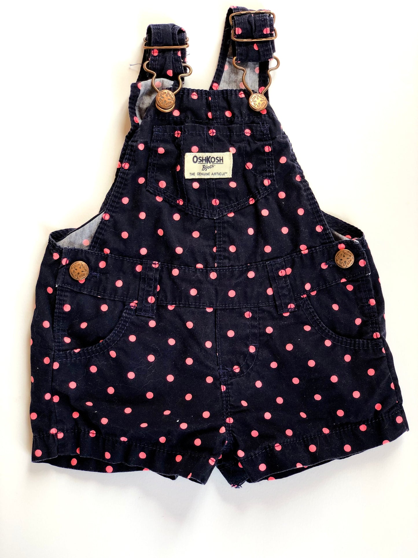 Salopette courte bleu et rose à pois Oshkosh 6 mois