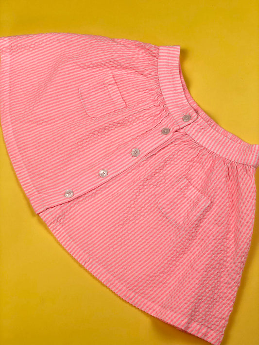 Jupe rayée rose Galerie Lafayette 6 ans