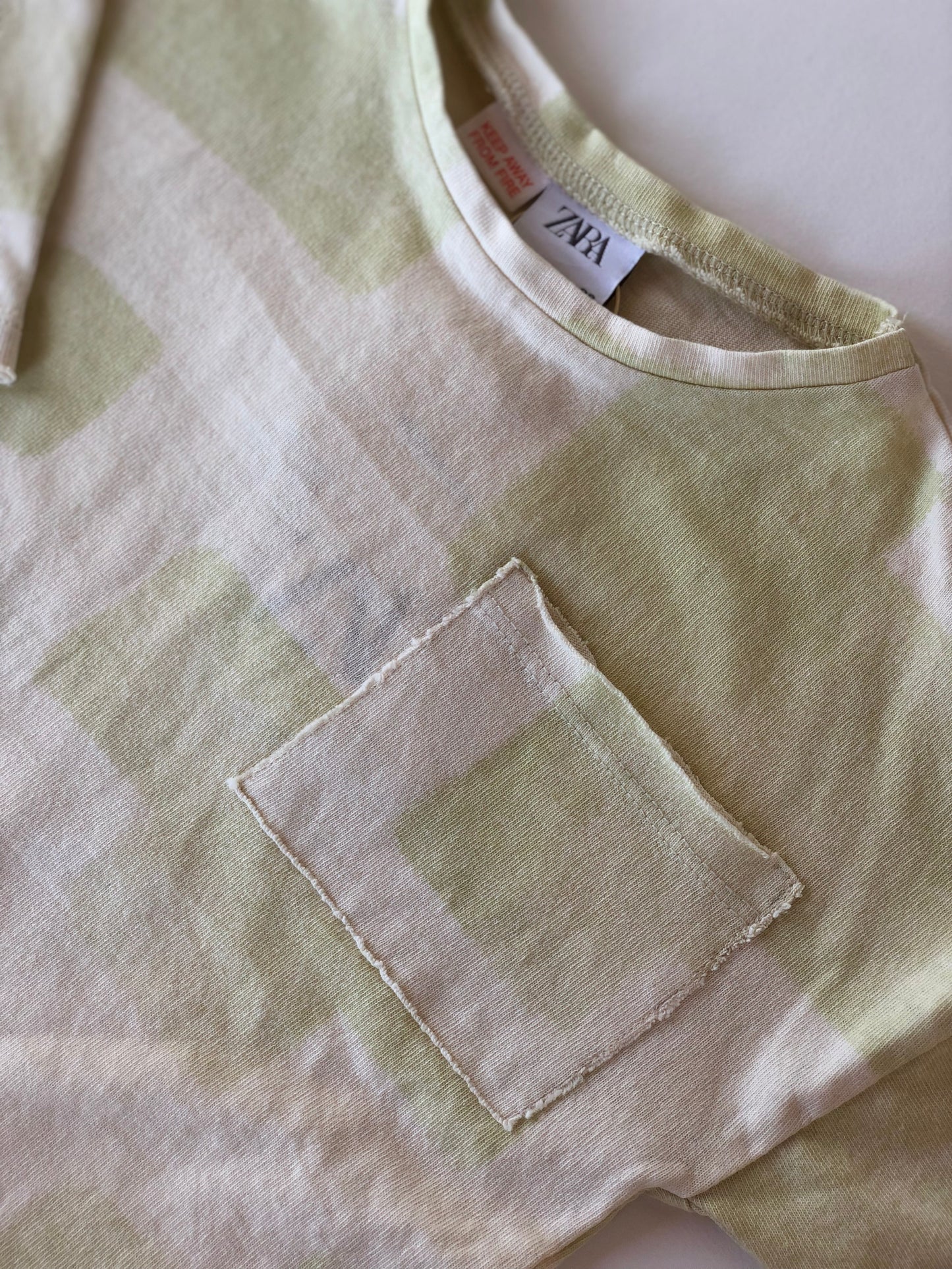 T-shirt manches courtes vert clair Zara 3 ans