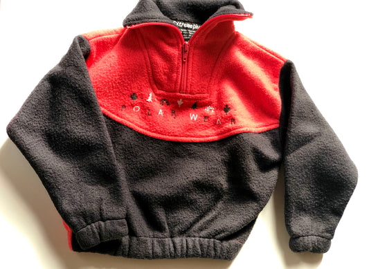 Polaire noire et rouge vintage Extrême Plus 2 ans