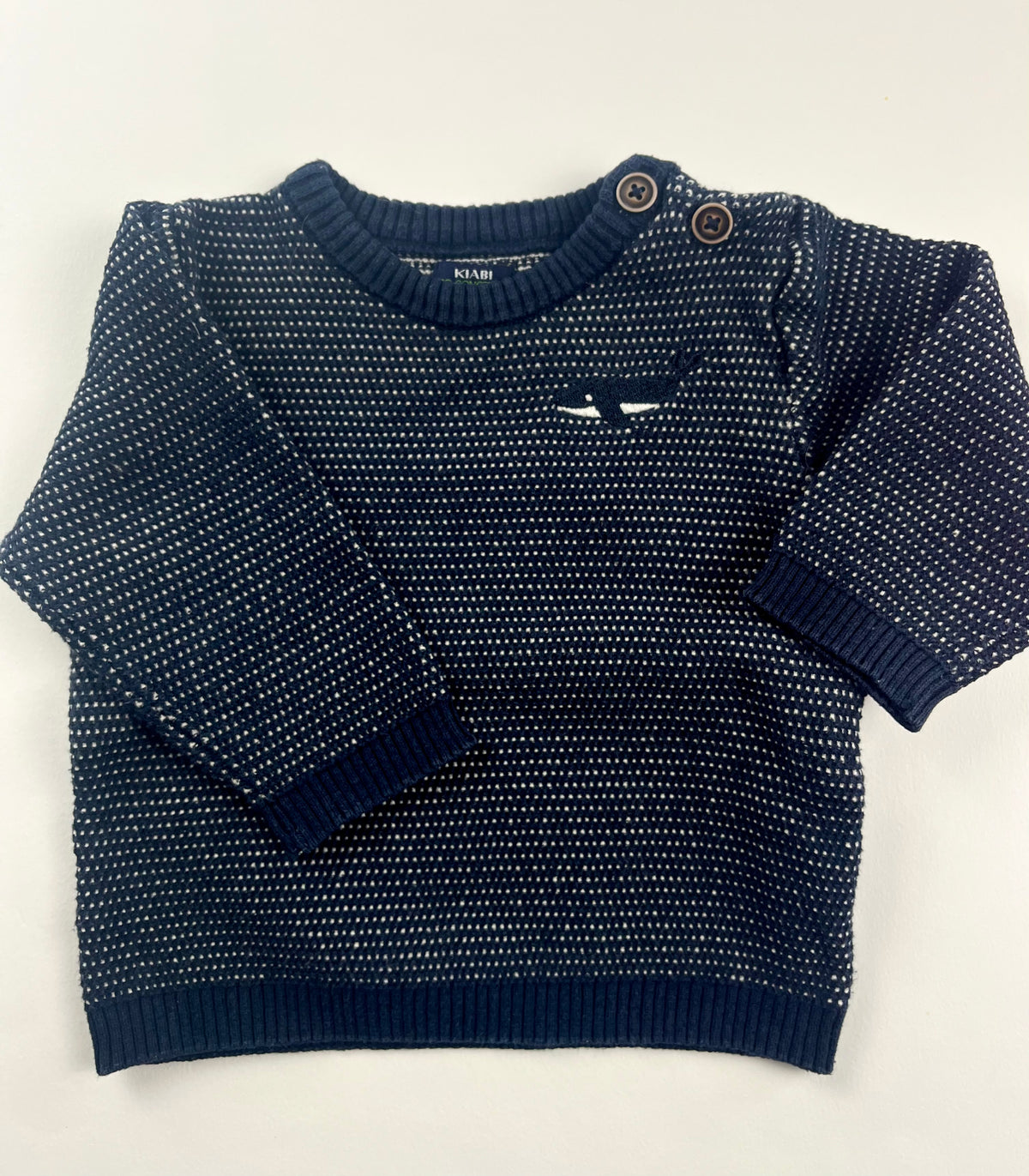 Pull en mailles bleu marine Kiabi 9 mois