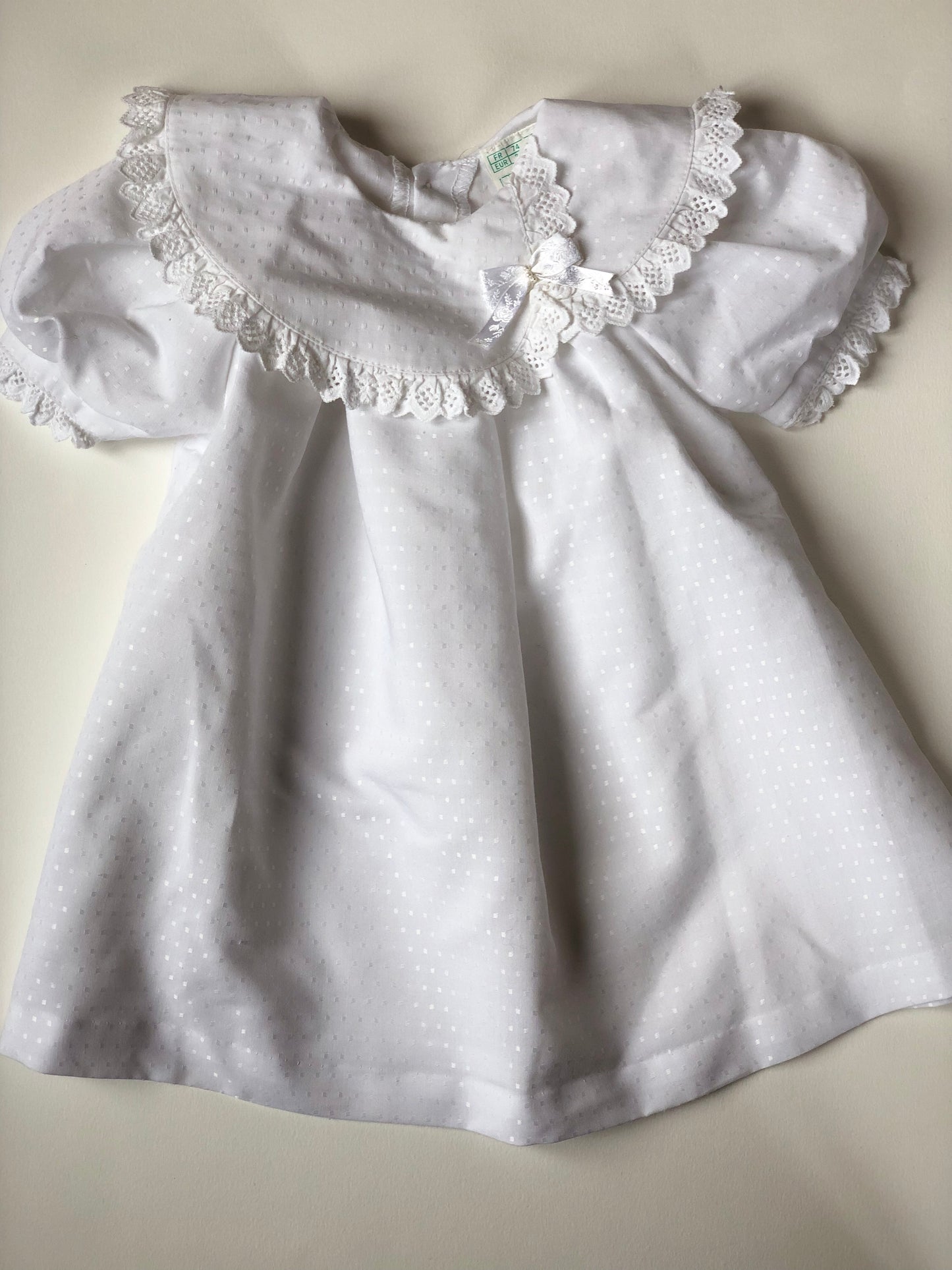 Robe de baptême blanche vintage z’abricot 12 mois