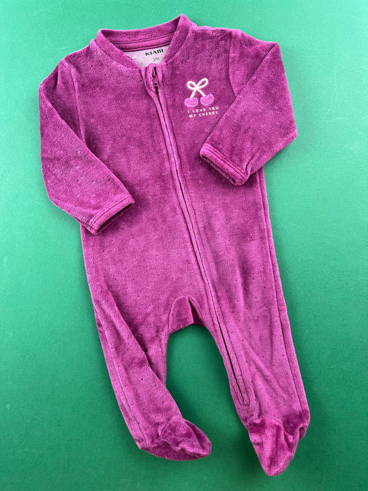 Pyjama en velours violet Kiabi 3 mois
