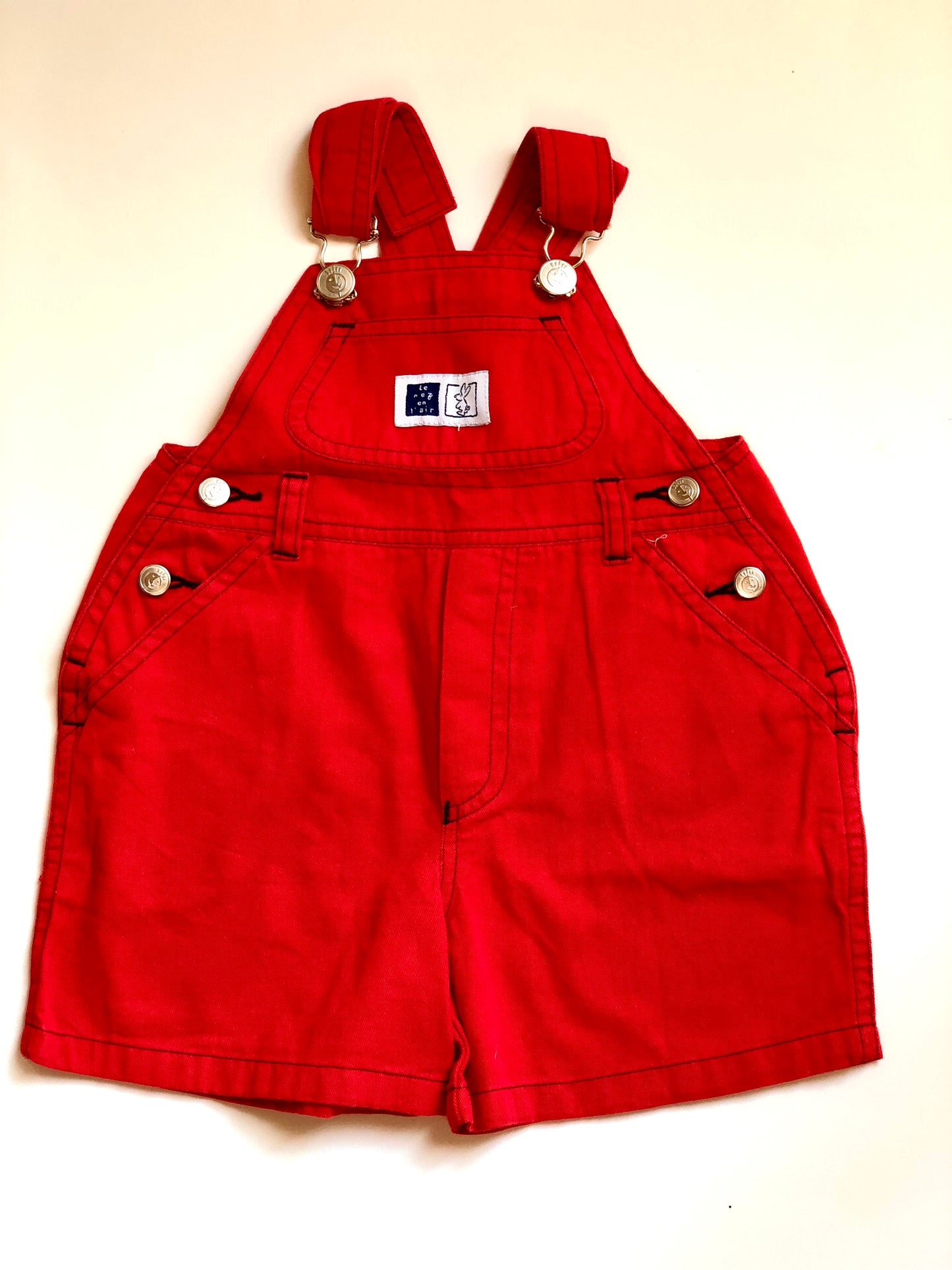 Salopette courte rouge Kiabi 18 mois