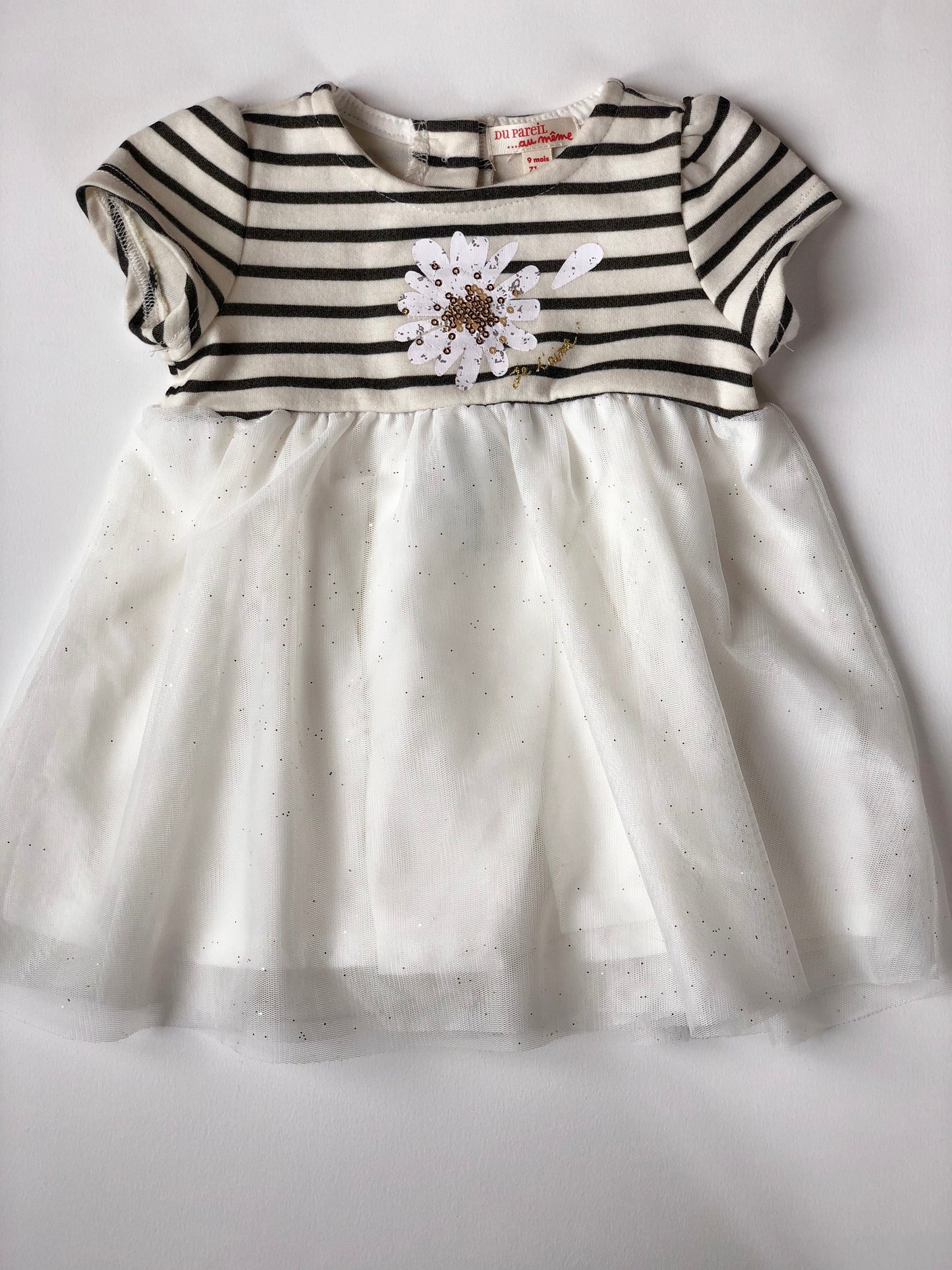 Robe en tulle blanc et noir Du Pareil Au Même 9 mois