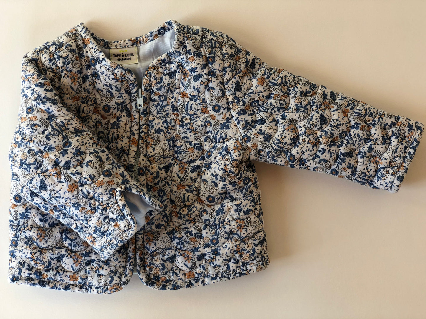 Veste à zip bleue à fleurs Tale à l’oeil 6 mois