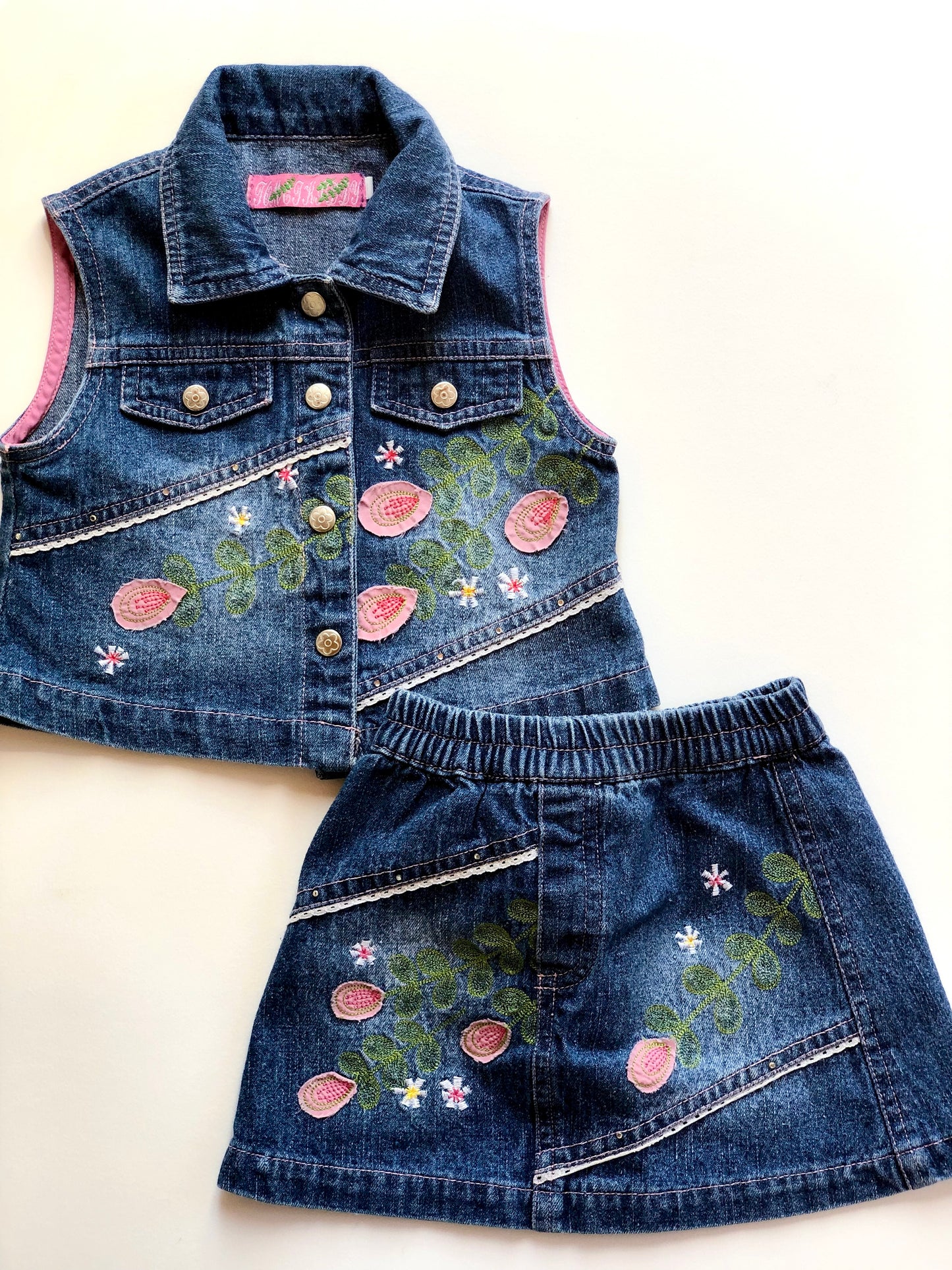 Ensemble veste et robe en jeans vintage 6 mois