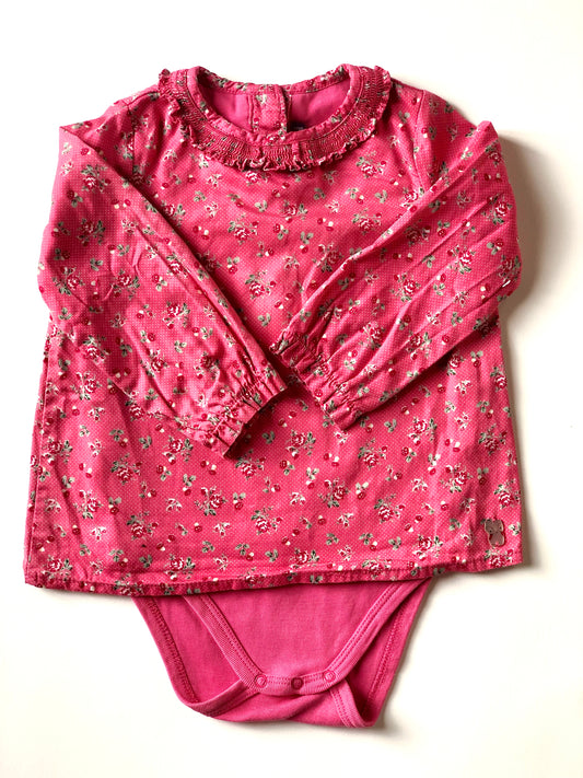 Blouse avec body intégré rose Sergent Major 18 mois