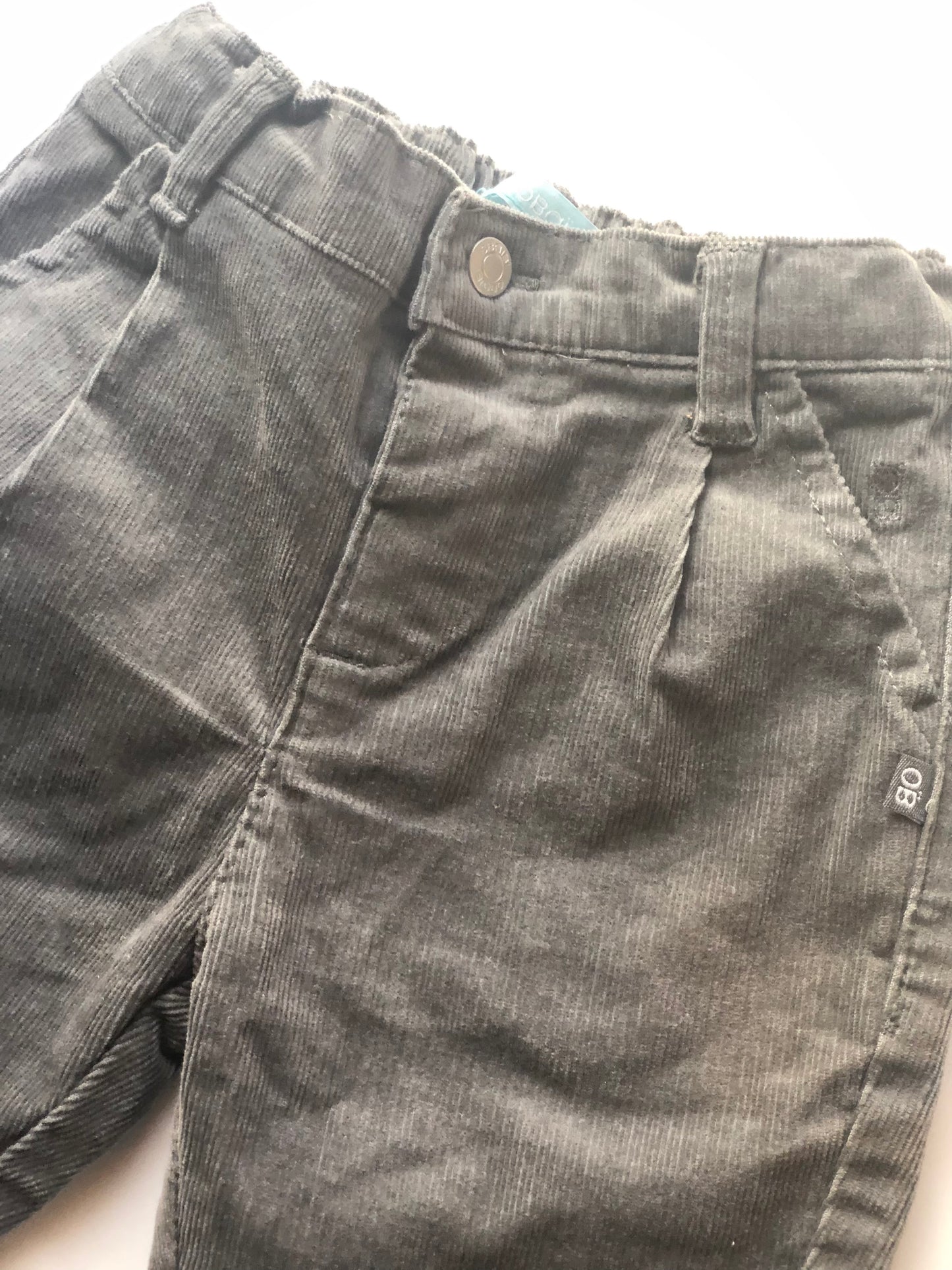 Pantalon en velours gris Obaïbi 6 mois