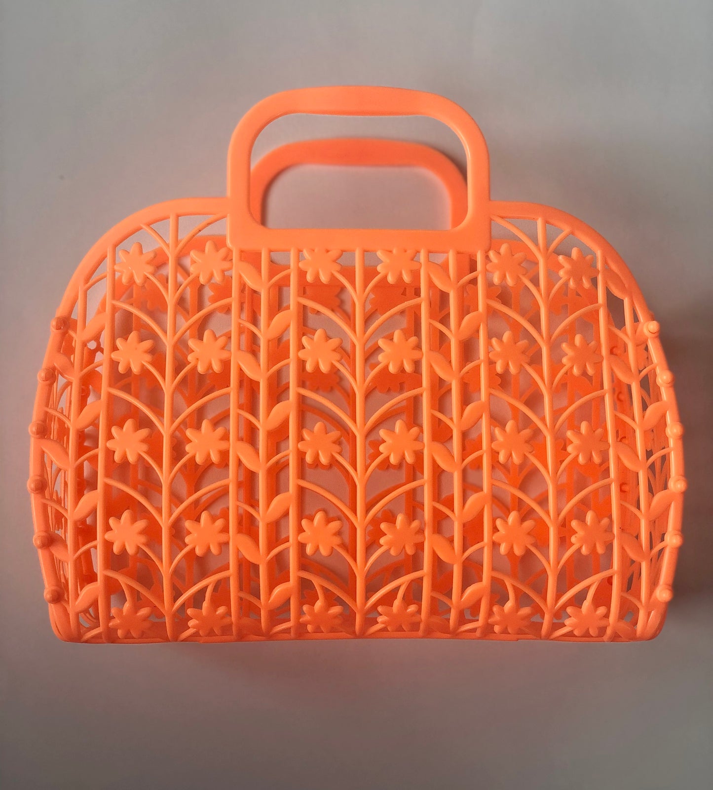 IMPARFAIT - Panier en plastique orange vintage