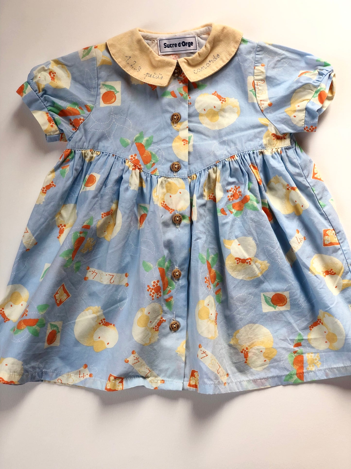 IMPARFAIT - Robe manches courtes canards vintage Sucre d’Orge 6 mois