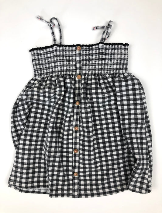 Robe à bretelles en vichy noir et blanc Zara 3 ans