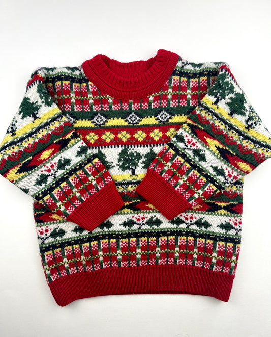 Pull en mailles vintage Claueux 4 ans