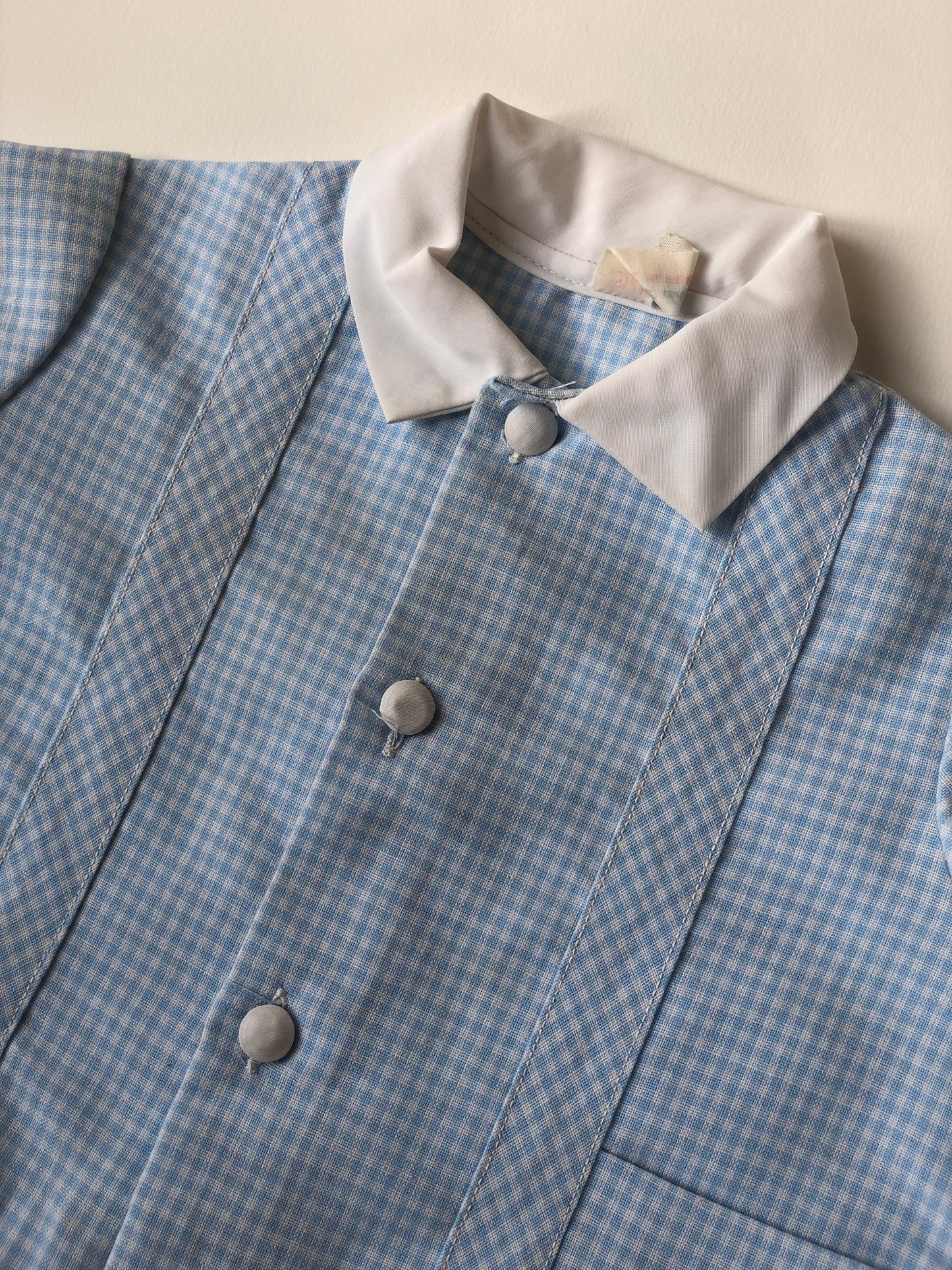 Chemise à carreaux bleu et blanc Vintage 6 mois