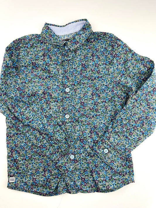 Chemise bleue à fleurs Catimini 5 ans