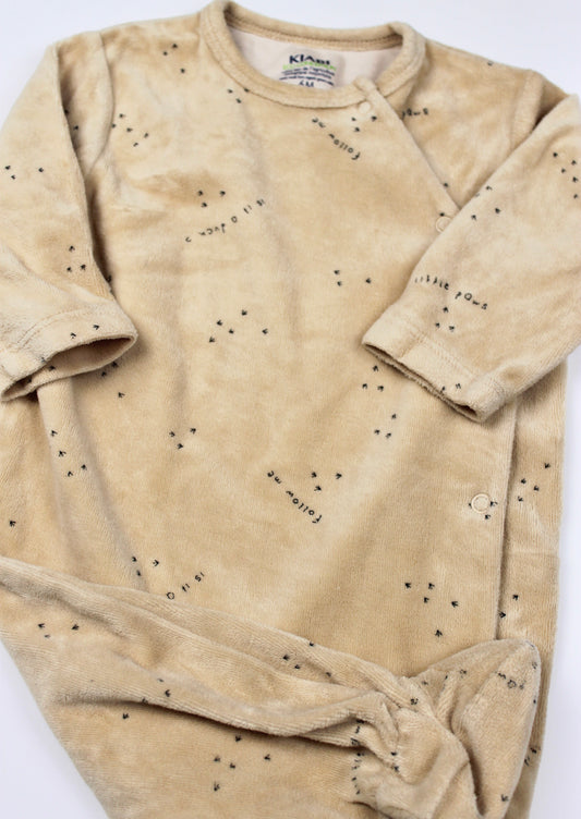 Pyjama en velours beige Kiabi 6 mois