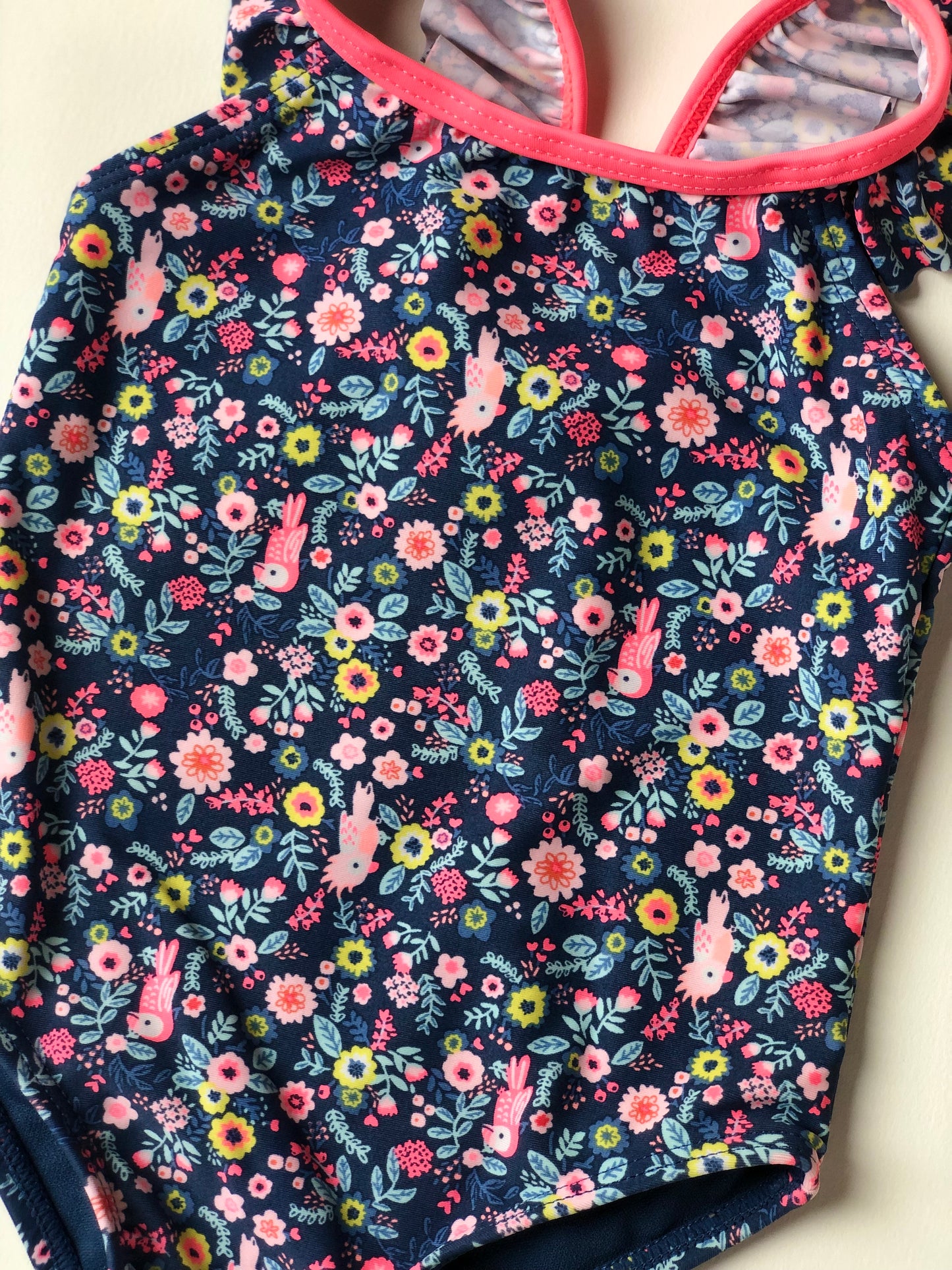 Maillot de bain bleu et rose à fleurs Tape à l’Oeil 18 mois