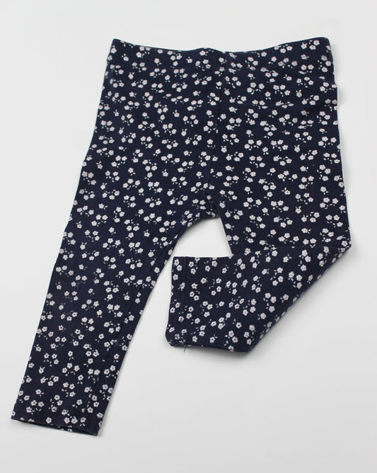 Legging bleu à fleurs Obaïbi 12 mois