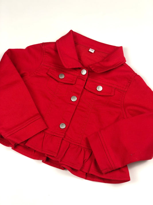Veste à volants rouge 2 ans