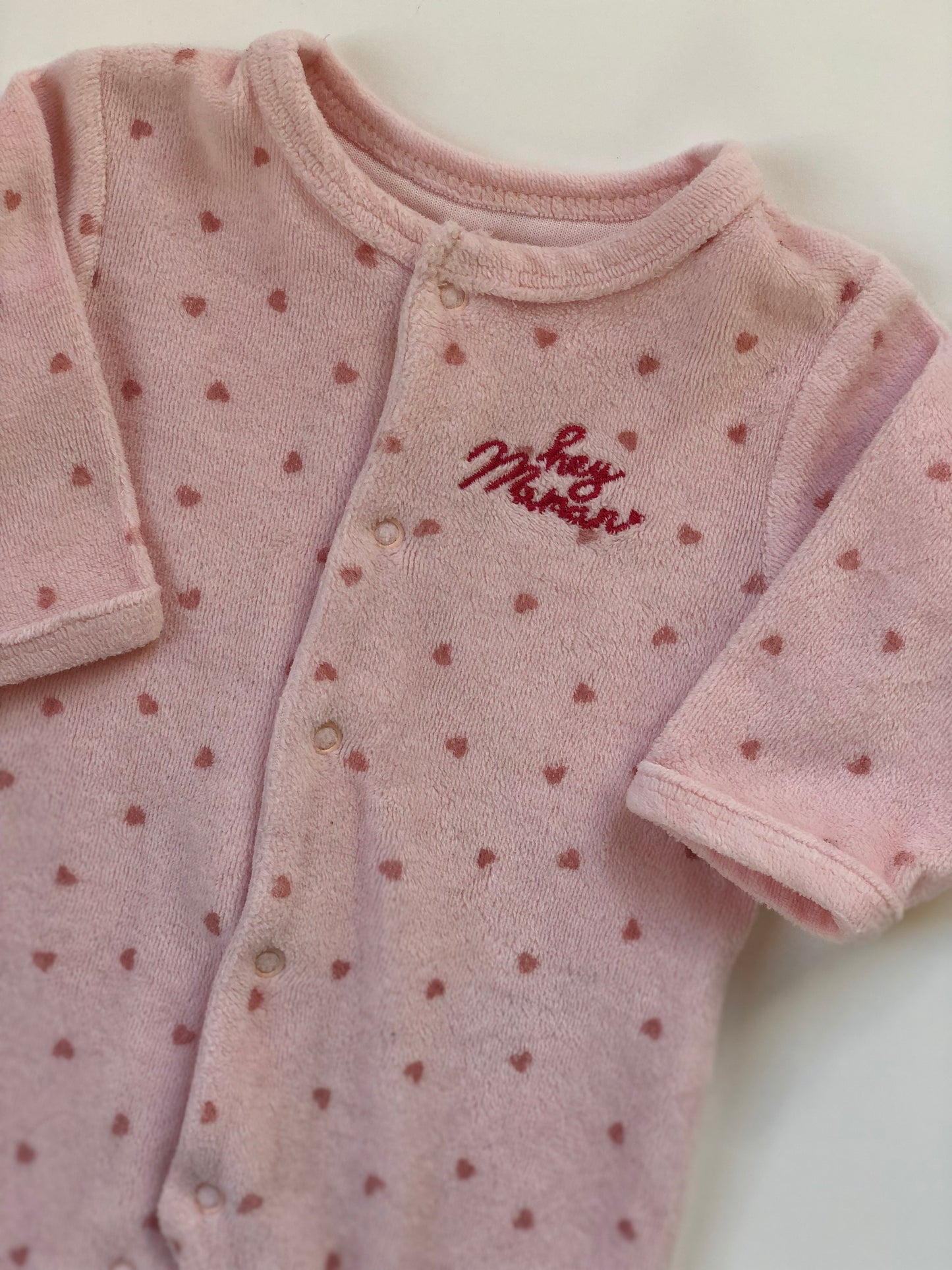 Pyjama en velours rose Vertbaudet 1 mois