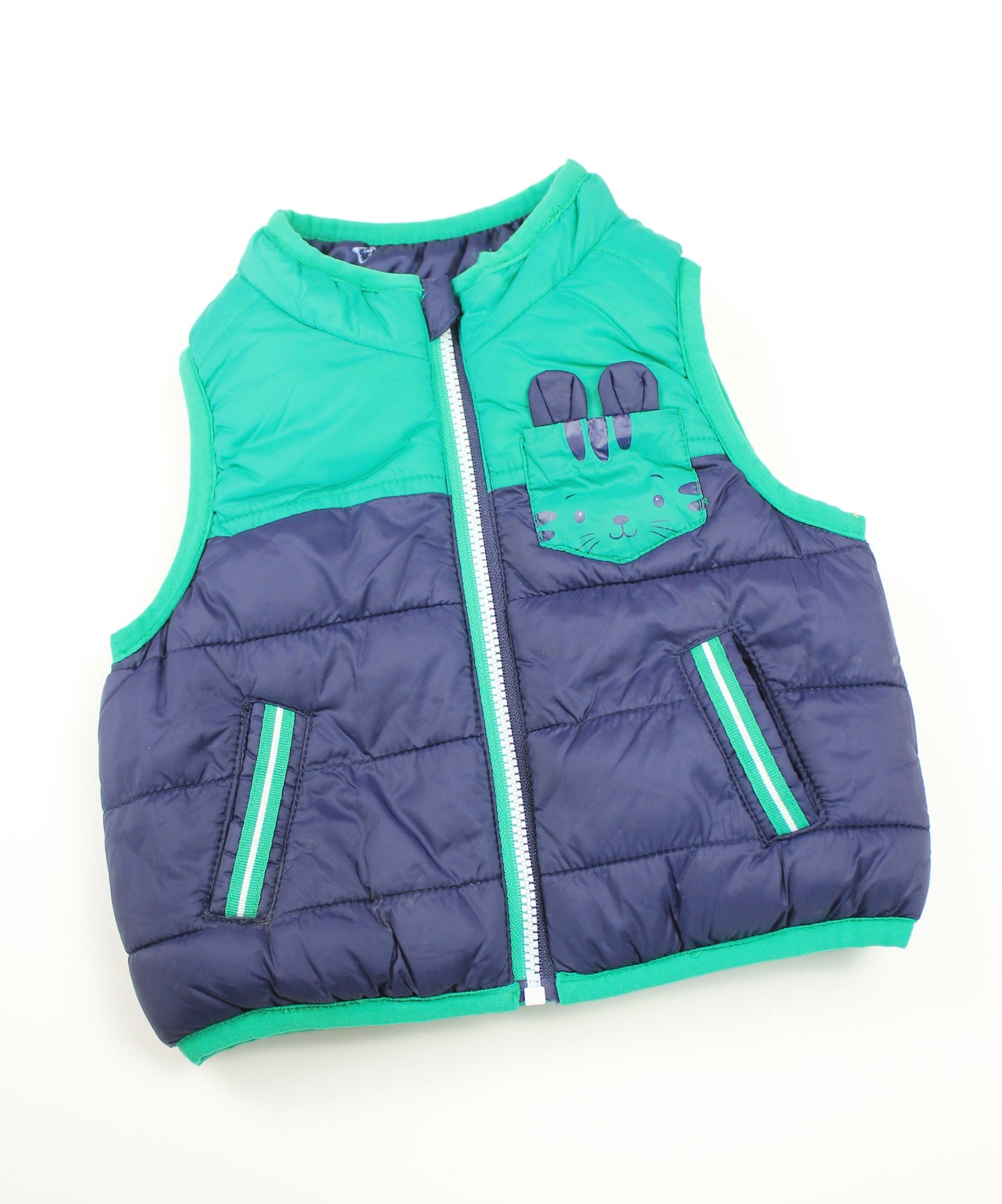 Doudoune sans manches réversible bleu et vert Sergent Major 3 mois