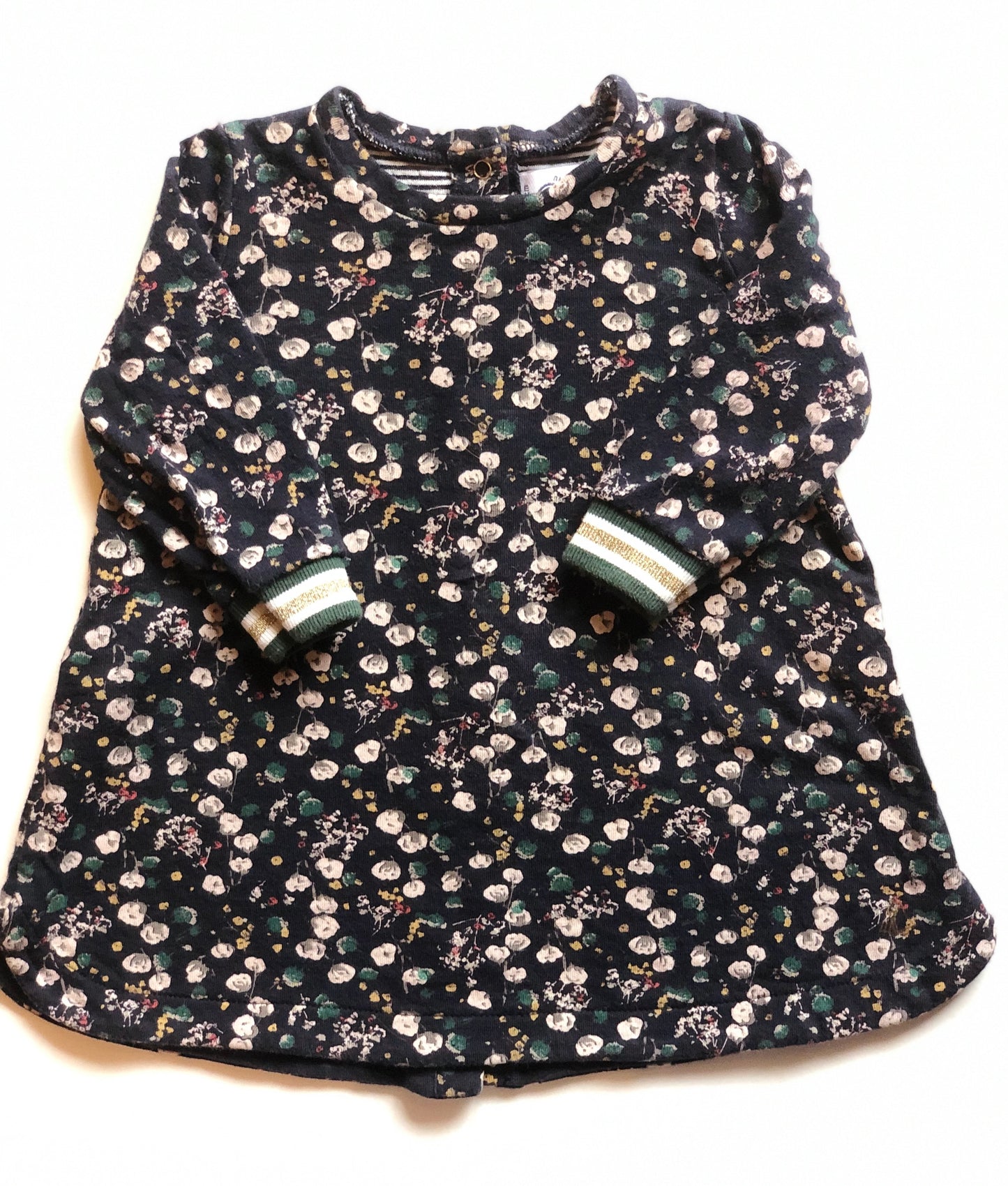 Robe à fleurs bleu marine Petit Bateau 6 mois