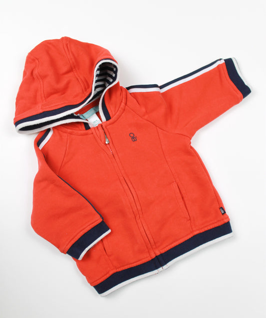Gilet à capuche rouge Obaïbi 3 mois