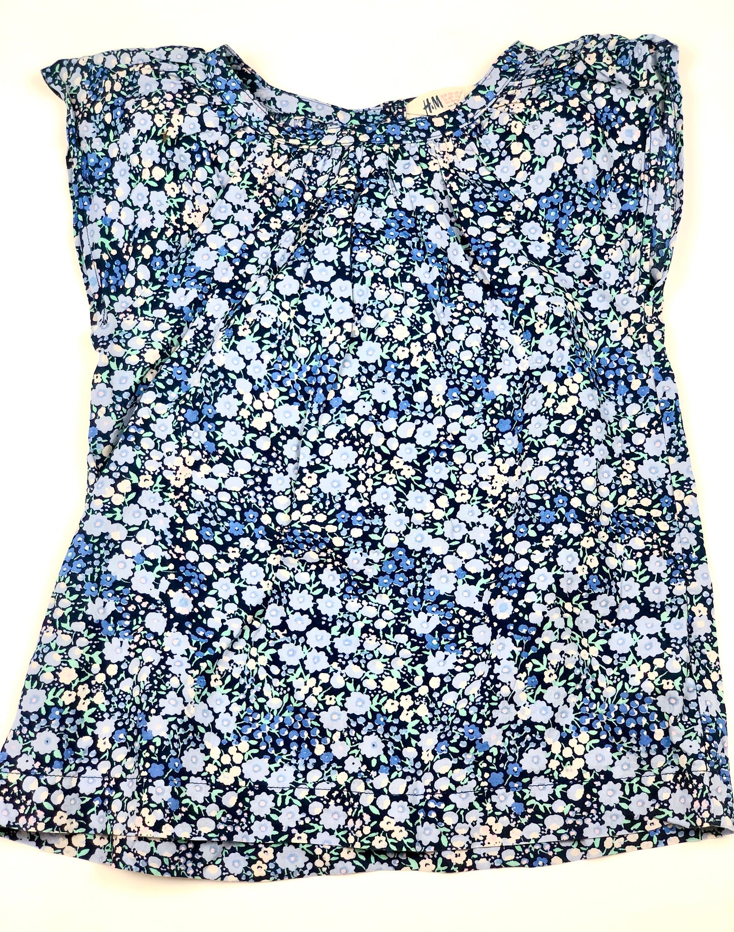 Blouse bleue à fleurs H&M 6 ans