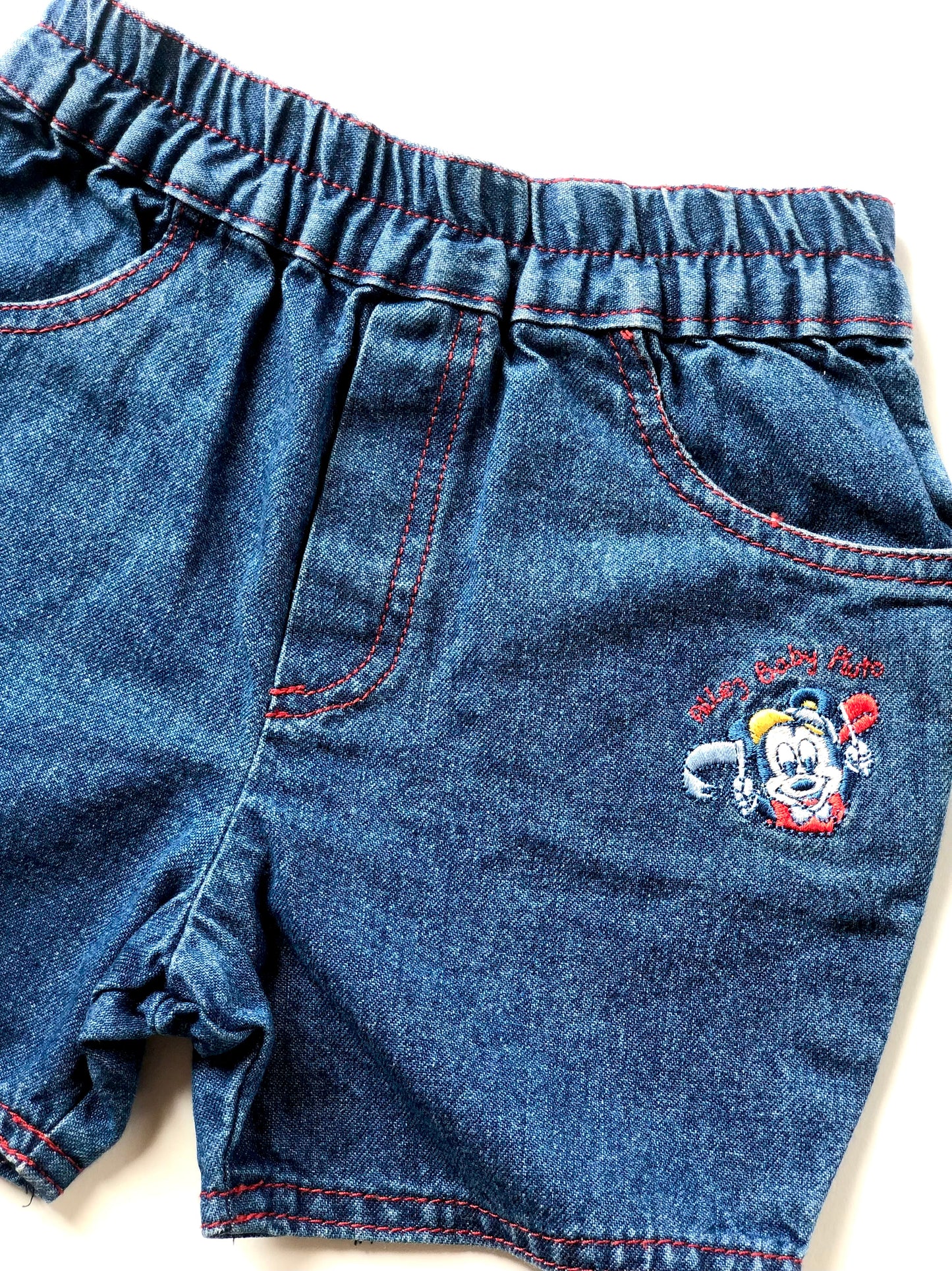 Short en jeans bleu Mickey vintage Absorba 6 mois