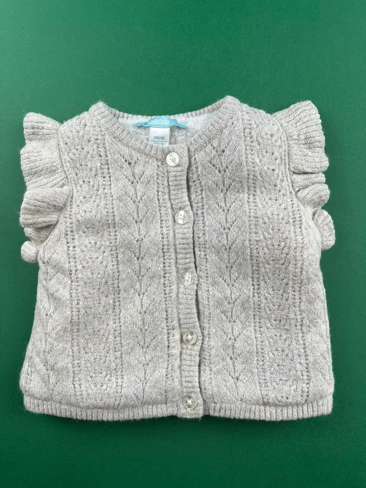 Gilet en mailles gris Obaïbi 3 mois