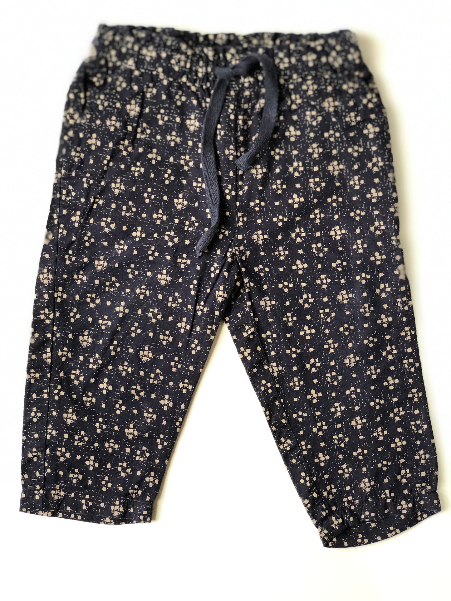 Pantalon fin à motifs bleu et beige Bout’chou 6 mois