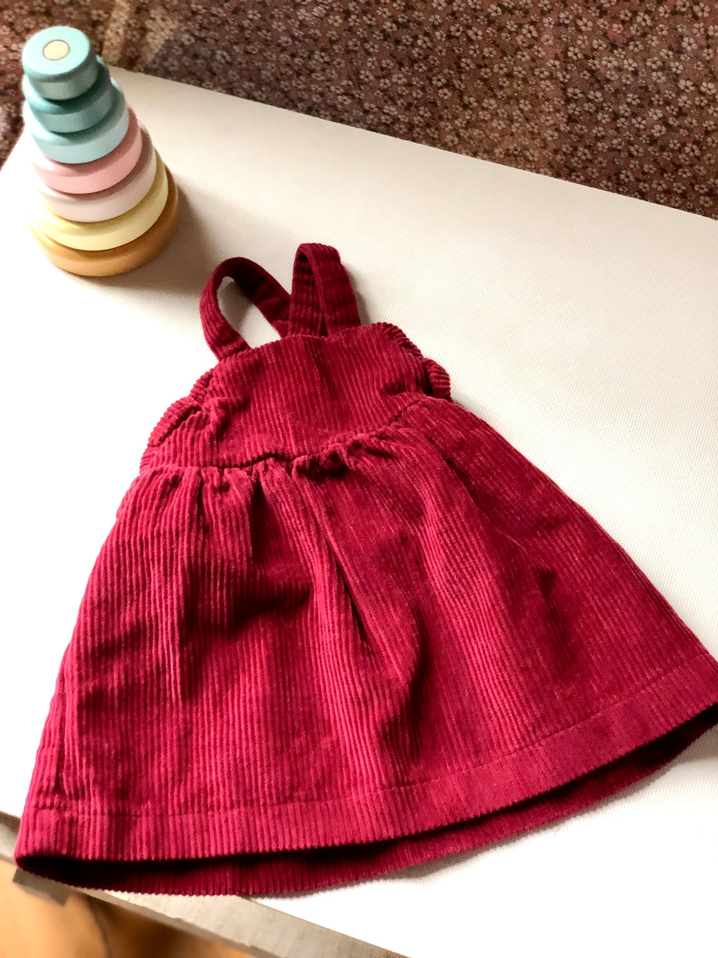 Robe en velours côtelé bordeaux Kiabi 3 mois