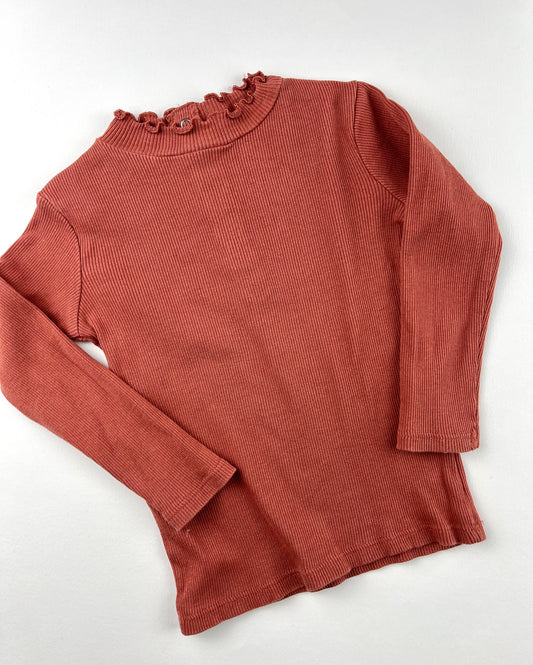 T-shirt manches longues Kiabi rouille 18 mois