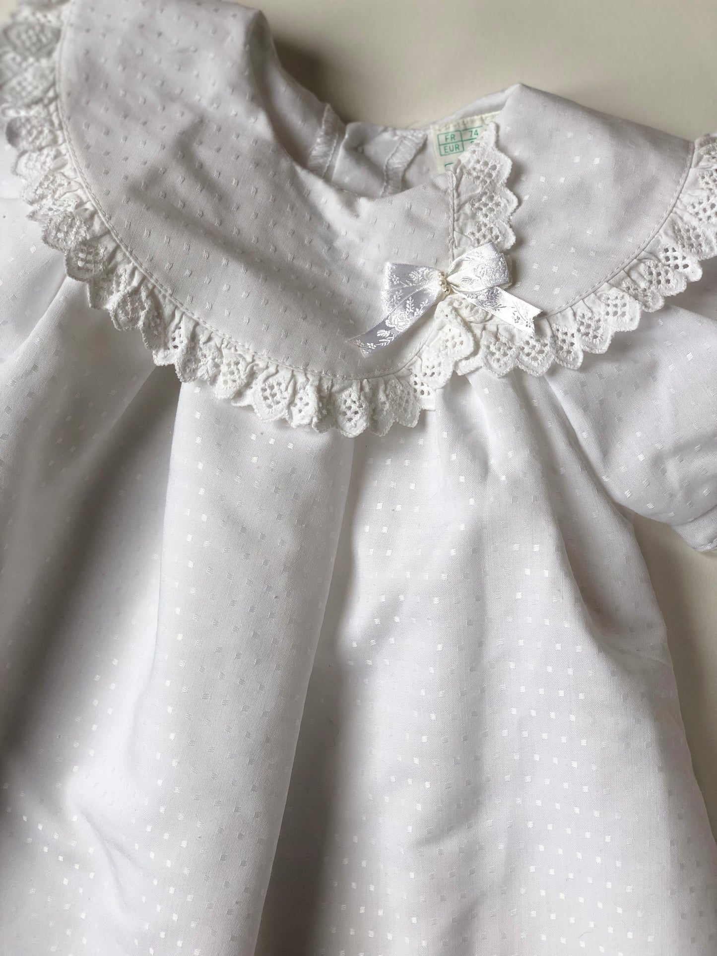 Robe de baptême blanche vintage z’abricot 12 mois