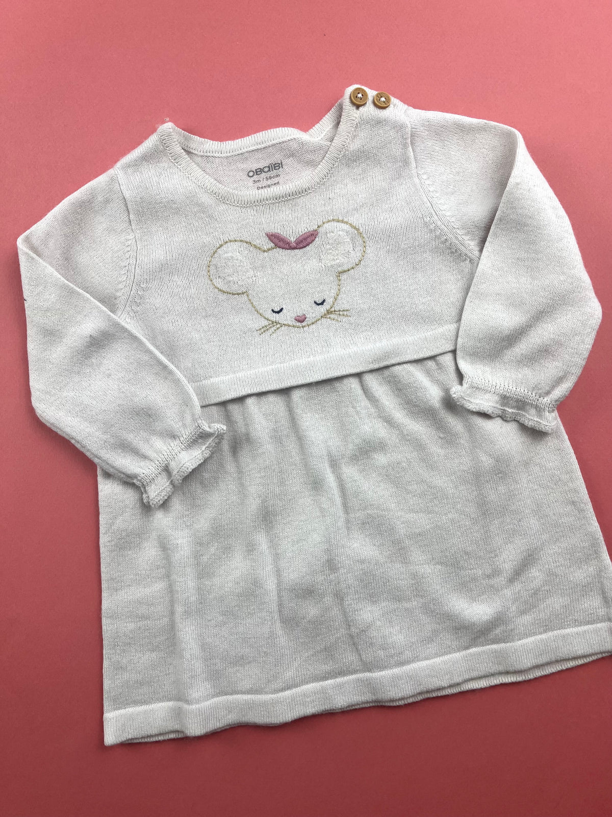 Robe en mailles beige Obaïbi 3 mois