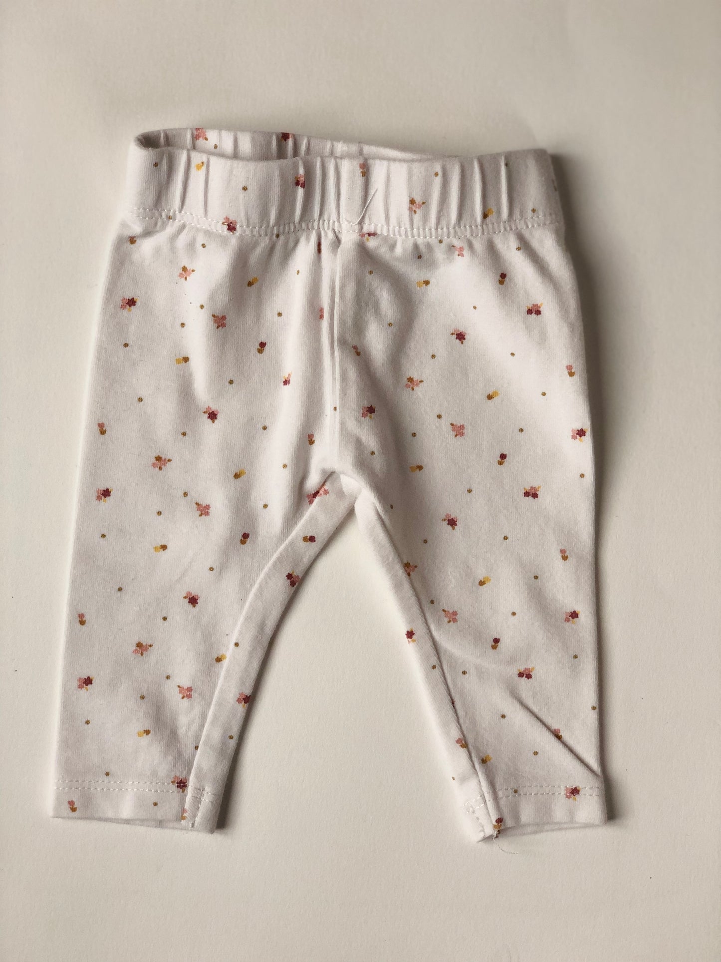 Legging blanc à fleurs Kiabi 3 mois