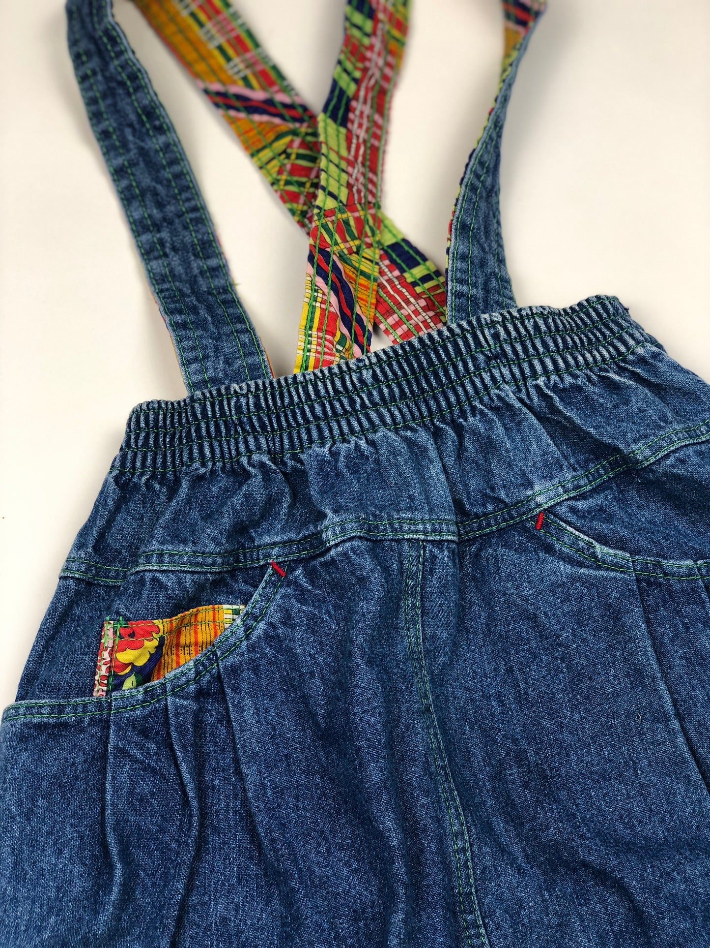 Jupe à bretelles en jeans vintage Berlingot 4 ans