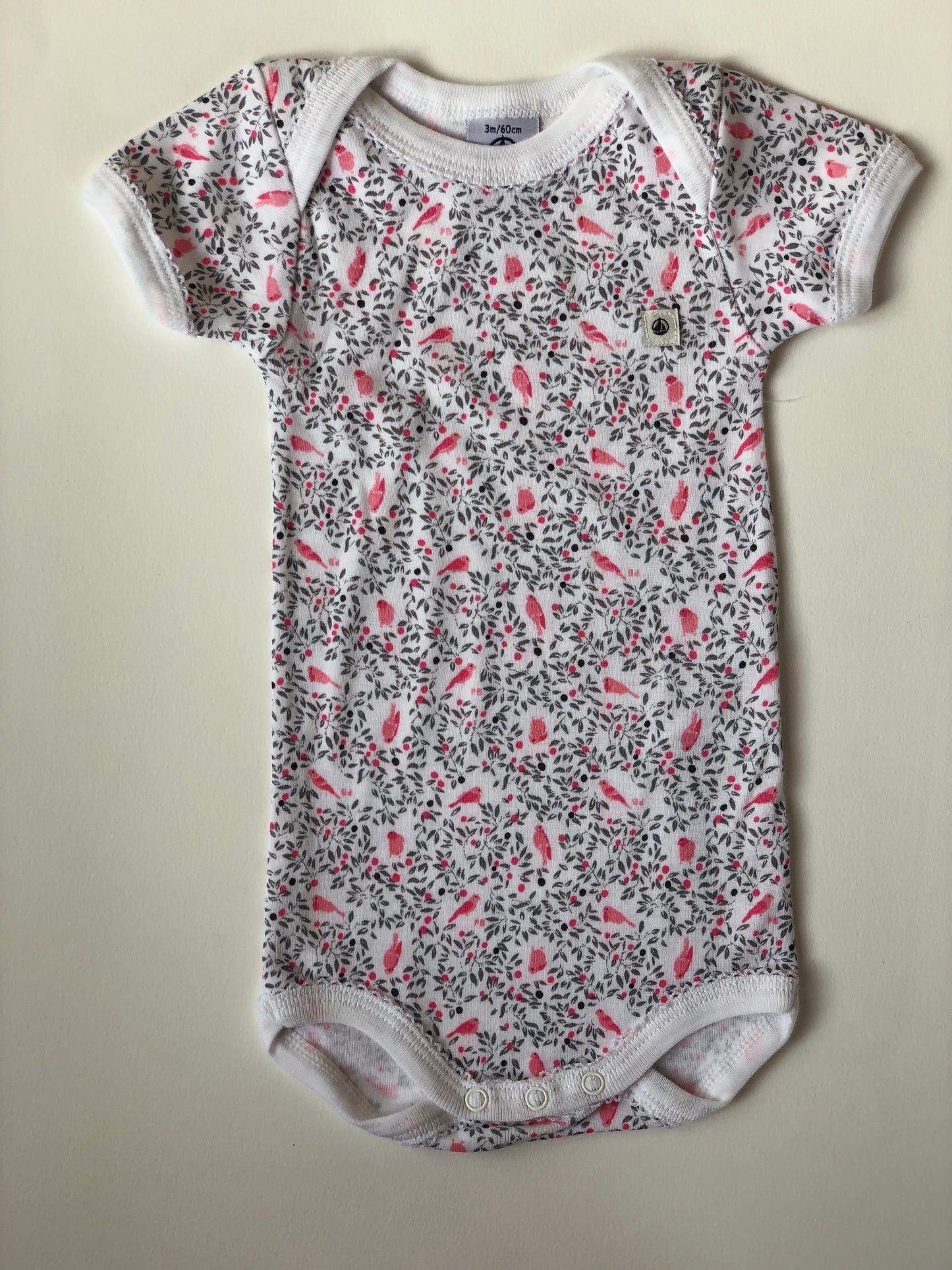 Lot 2 bodies oiseaux Petit Bateau 3 mois