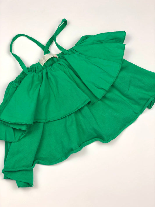 Débardeur à volants vert Zara 6 ans