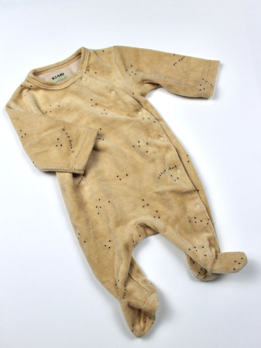 Pyjama en velours beige Kiabi 1 mois
