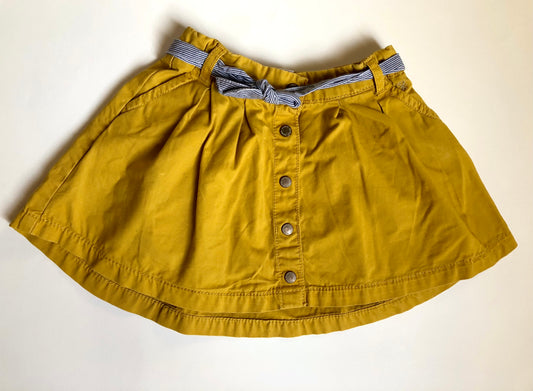 Jupe boutonnée avec ceinture moutarde Okaïdi 3 ans