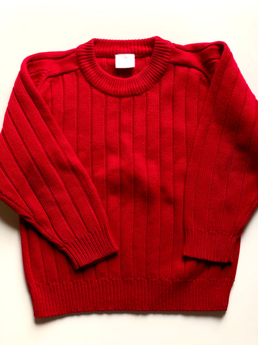 Pull en mailles rouge vintage 6 ans